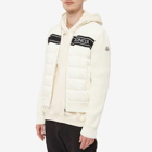 Moncler Men's Logo Stripe Down Zip Jacket in Off-White