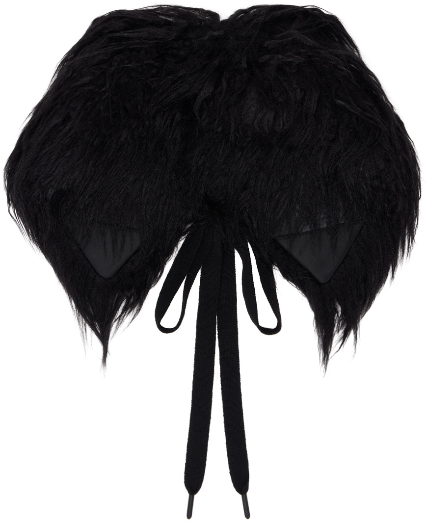 OPEN YY Black Faux Fur Collar Scarf OPEN YY