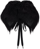 OPEN YY Black Faux Fur Collar Scarf