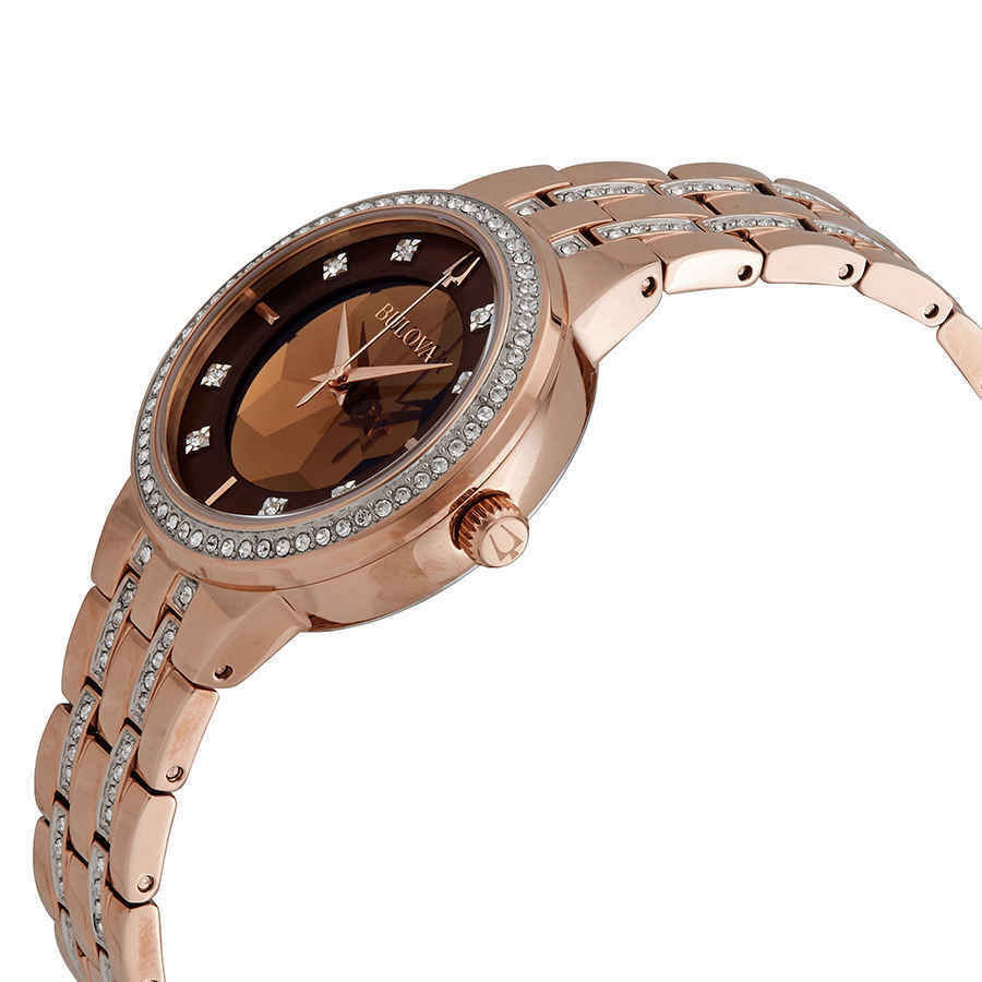 Bulova Phantom Crystal Rose Gold Dial Ladies Watch 98L266 Bulova