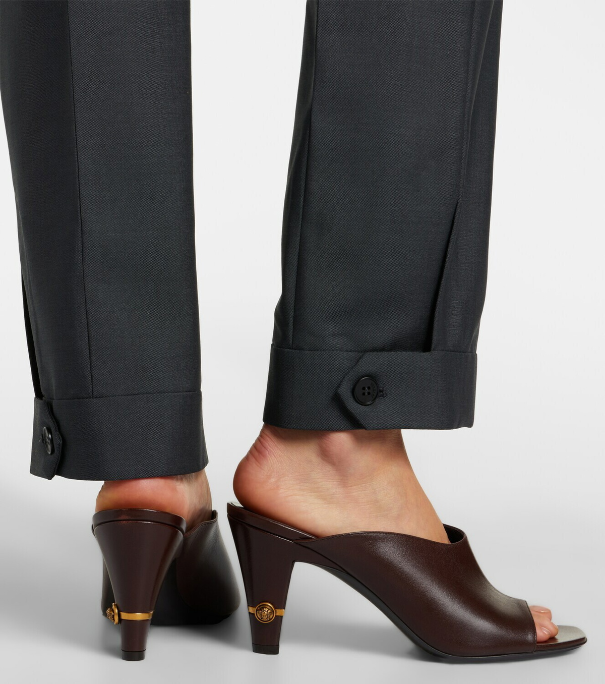 Versace Giulietta leather mules