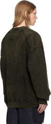 Juun.J Khaki Deep Dyed Shoulder Padded Sweatshirt
