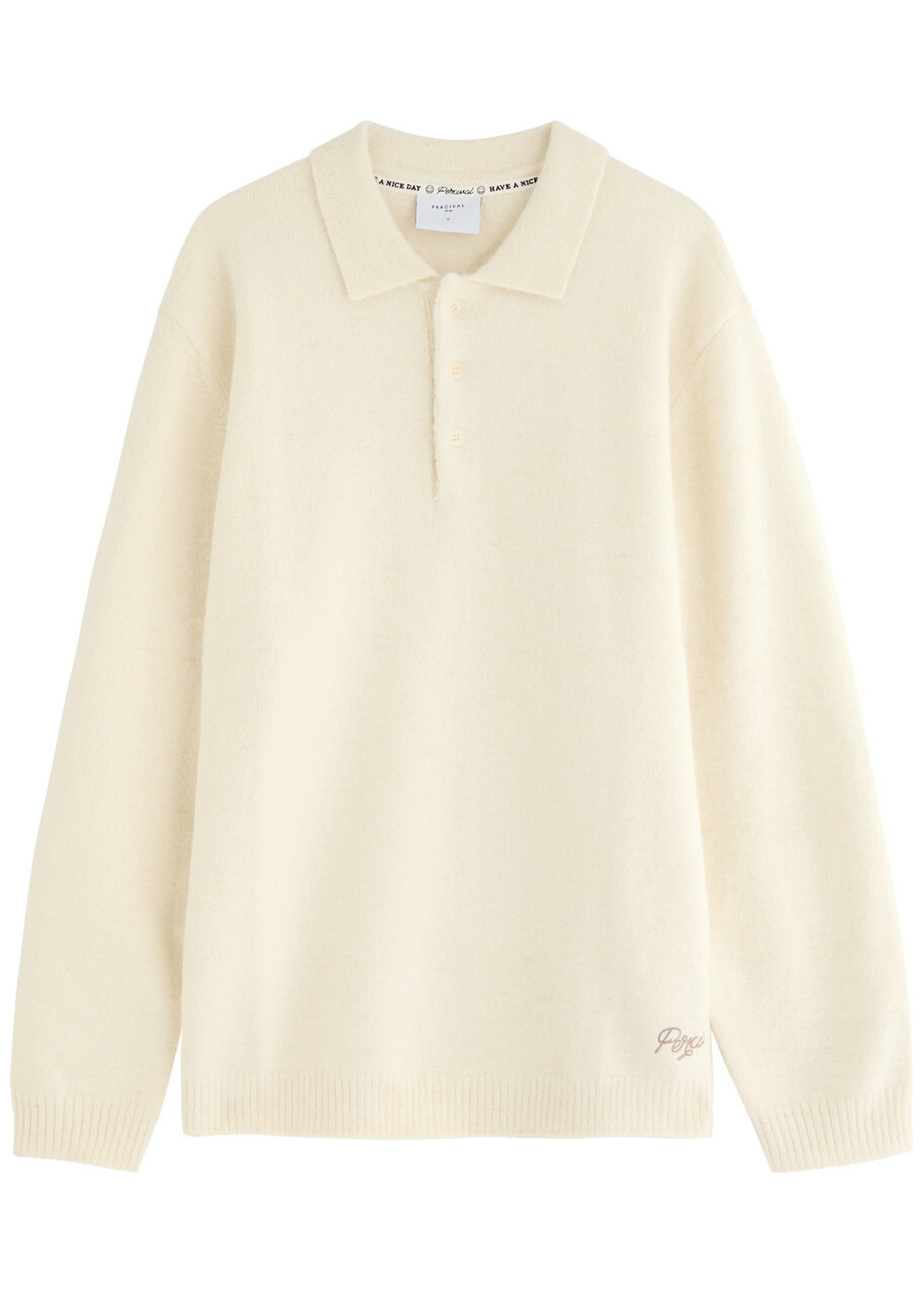 Percival Rugby Alpaca-blend Polo Jumper Cream