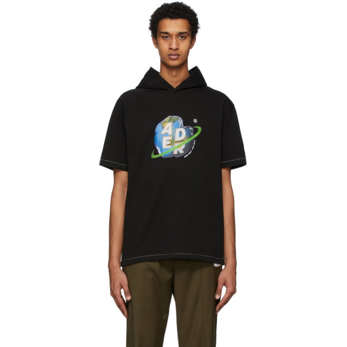 Photo: ADER error Black Tionet Hooded T-Shirt