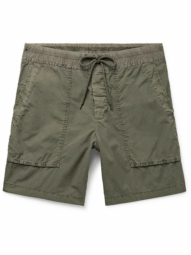 Photo: James Perse - Straight-Leg Cotton-Ripstop Drawstring Shorts - Green