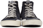 Golden Goose Navy & White Suede Francy Classic High-Top Sneakers