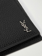 SAINT LAURENT - Tiny Cassandre Logo-Appliquéd Full-Grain Leather Billfold Wallet