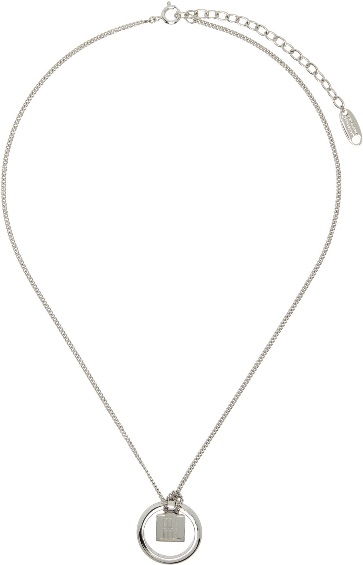 Balenciaga Silver Tags Carabiner Necklace Balenciaga