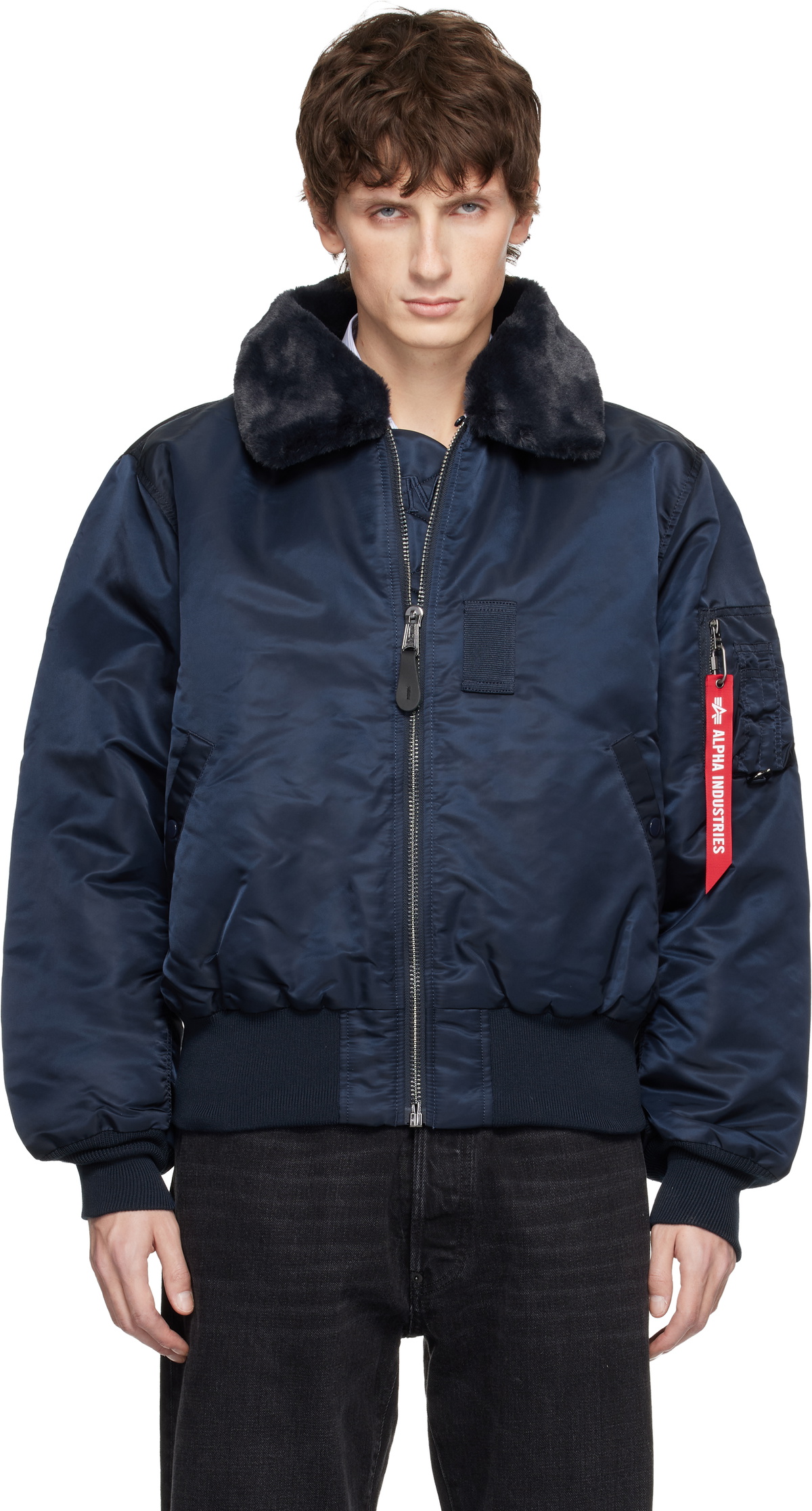 MASTERMIND WORLD Navy Alpha Industries Edition B-15 Flight Reversible Bomber Jacket