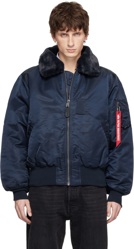Photo: MASTERMIND WORLD Navy Alpha Industries Edition B-15 Flight Reversible Bomber Jacket
