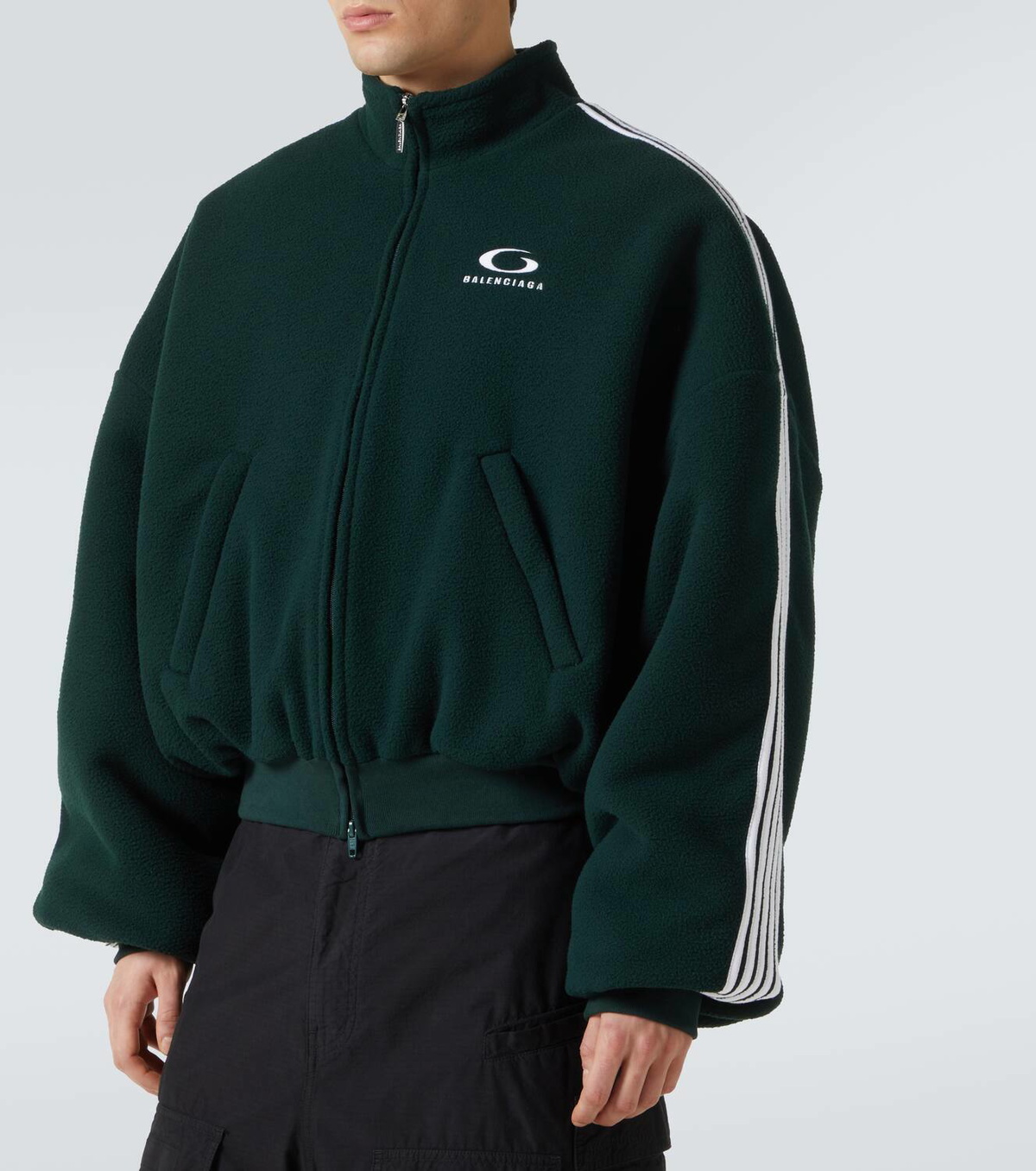 Balenciaga Loop Sports Icon fleece bomber jacket Balenciaga