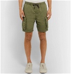 Remi Relief - Slim-Fit Cotton and Linen-Blend Cargo Shorts - Green