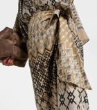 Brunello Cucinelli Printed cotton wrap skirt