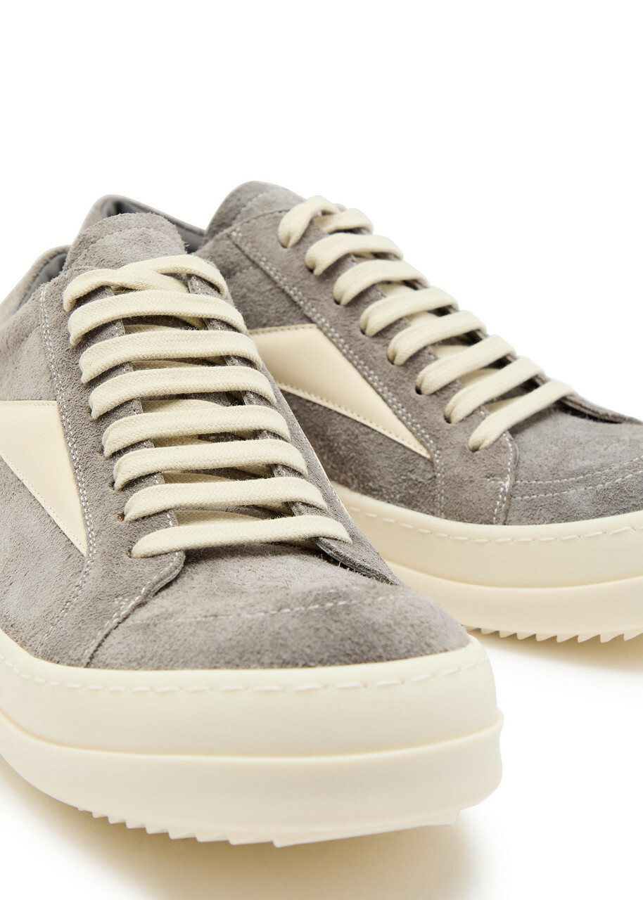 Rick Owens Vintage Panelled Brushed Suede Sneakers Grey
