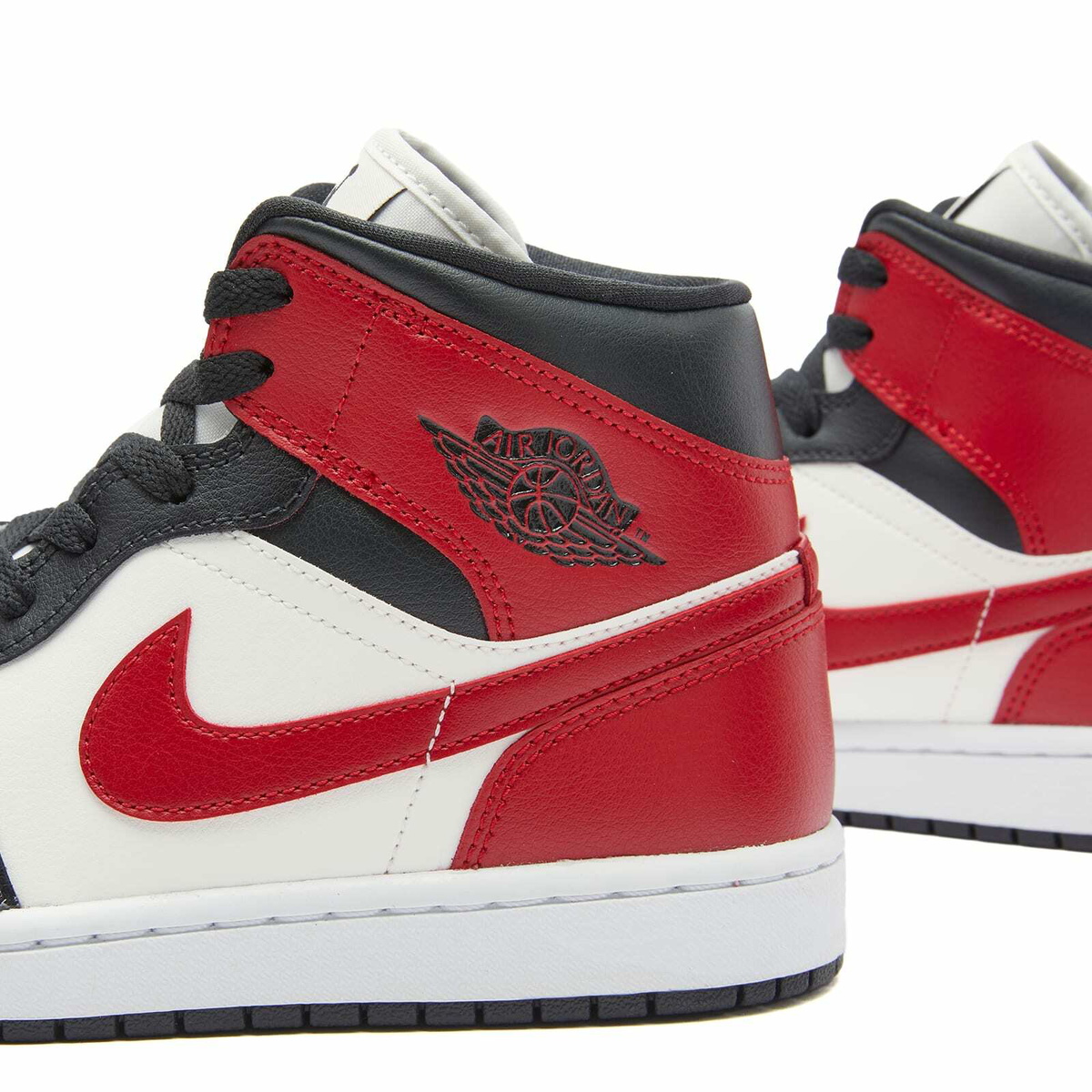 Air Jordan Women's 1 MID W Sneakers in Sail/Red/White