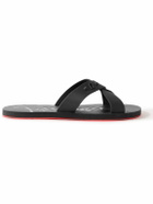 Christian Louboutin - Loubi Cross Logo-Embossed Rubber Slides - Black