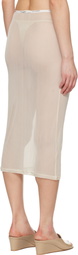 Silk Laundry Beige Mesh Midi Skirt