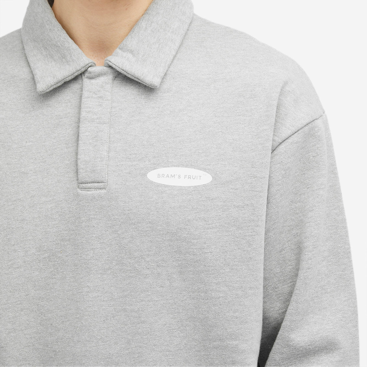 Bram's Fruit Men's Gardening Polo Half Zip Sweat in Grey