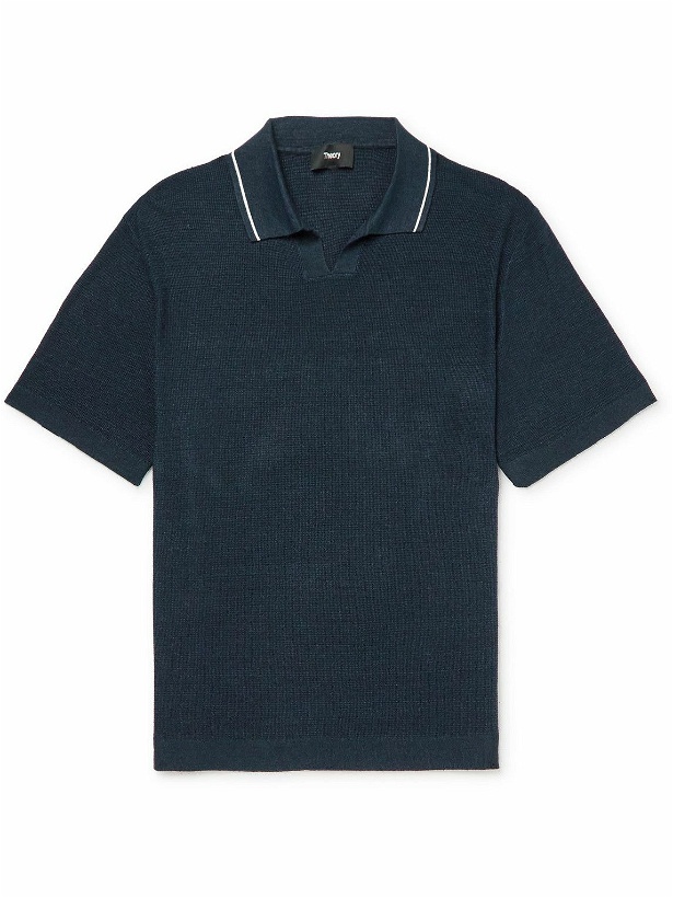 Photo: Theory - Linen-Blend Polo Shirt - Black