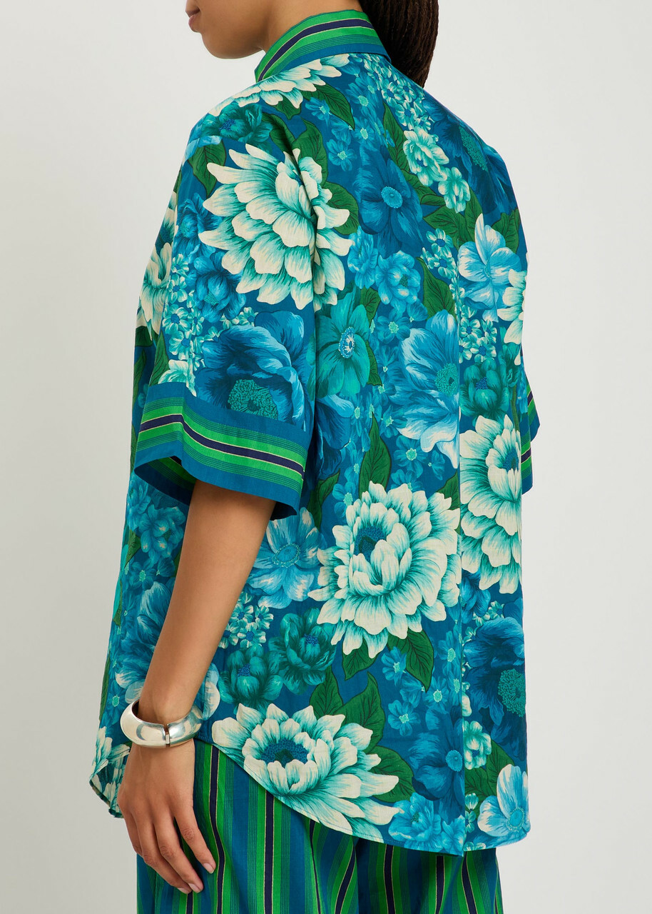 Alemais Margo Floral-print Cotton Shirt Multicoloured