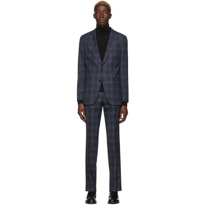 Photo: Boss Navy Checkered Novan6 Ben2 Suit