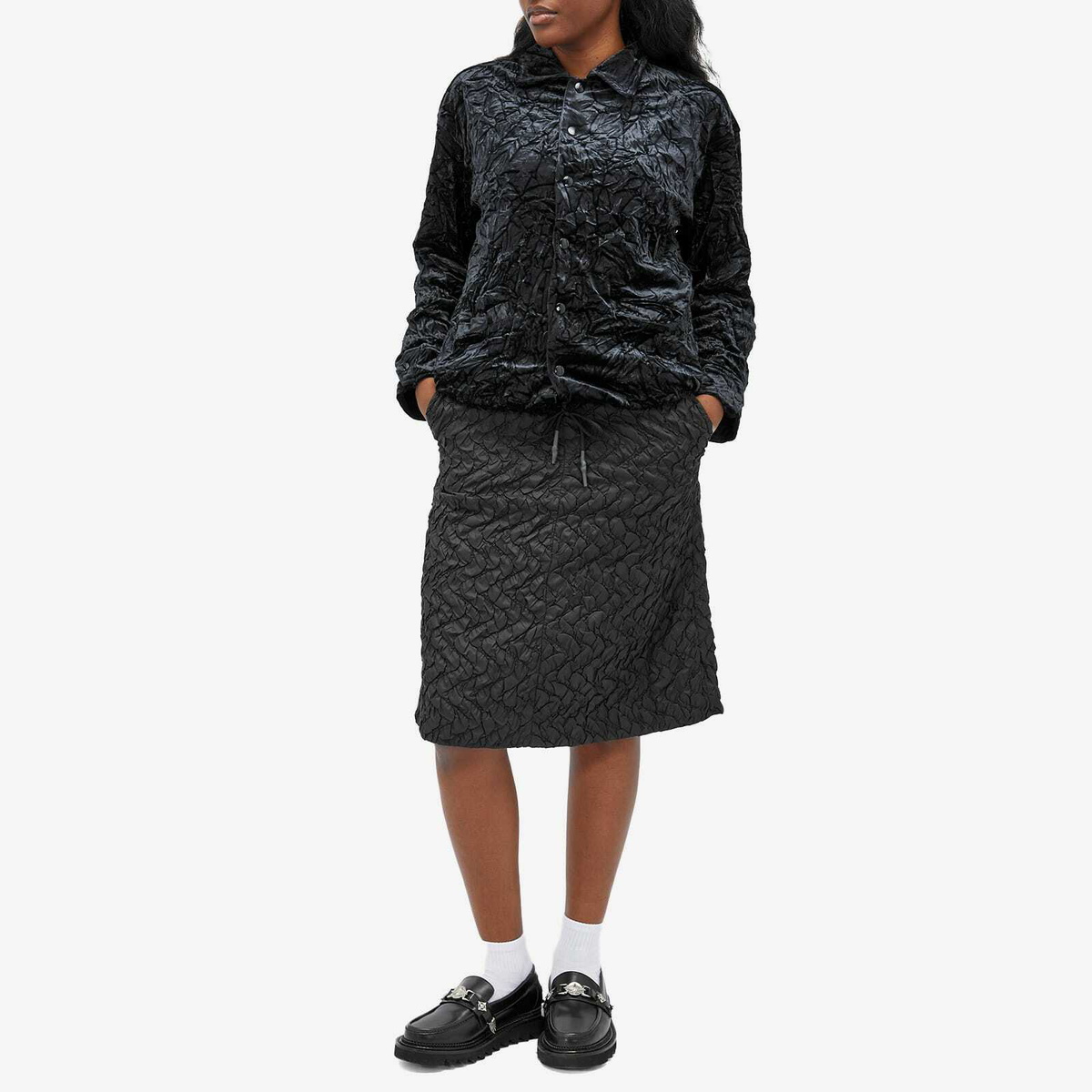 TOGA Women's Archives Taffeta quilting skirt in Black Toga Pulla
