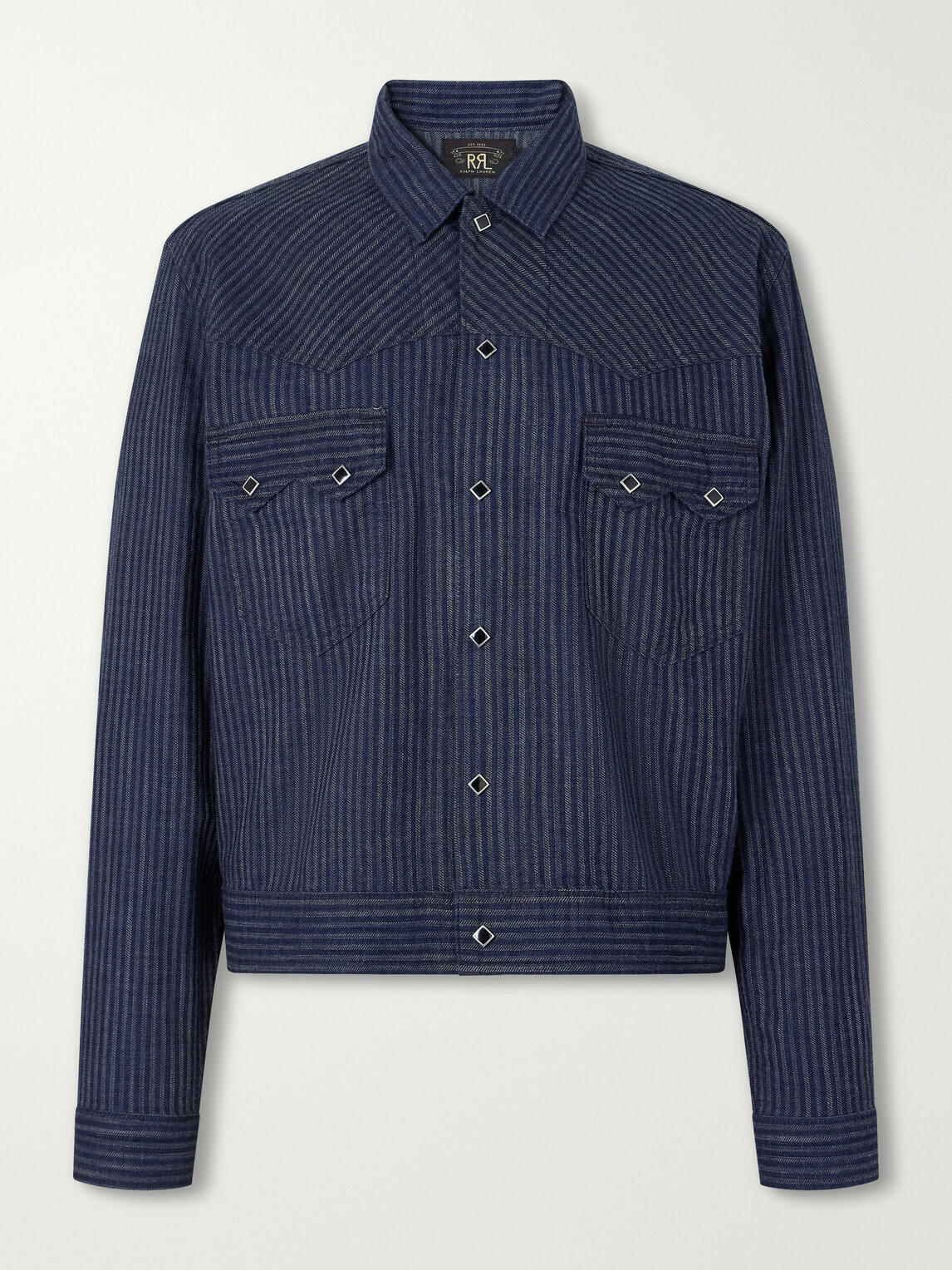 RRL - Western Striped Cotton-Jacquard Broken-Twill Overshirt - Blue