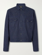 RRL - Western Striped Cotton-Jacquard Broken-Twill Overshirt - Blue