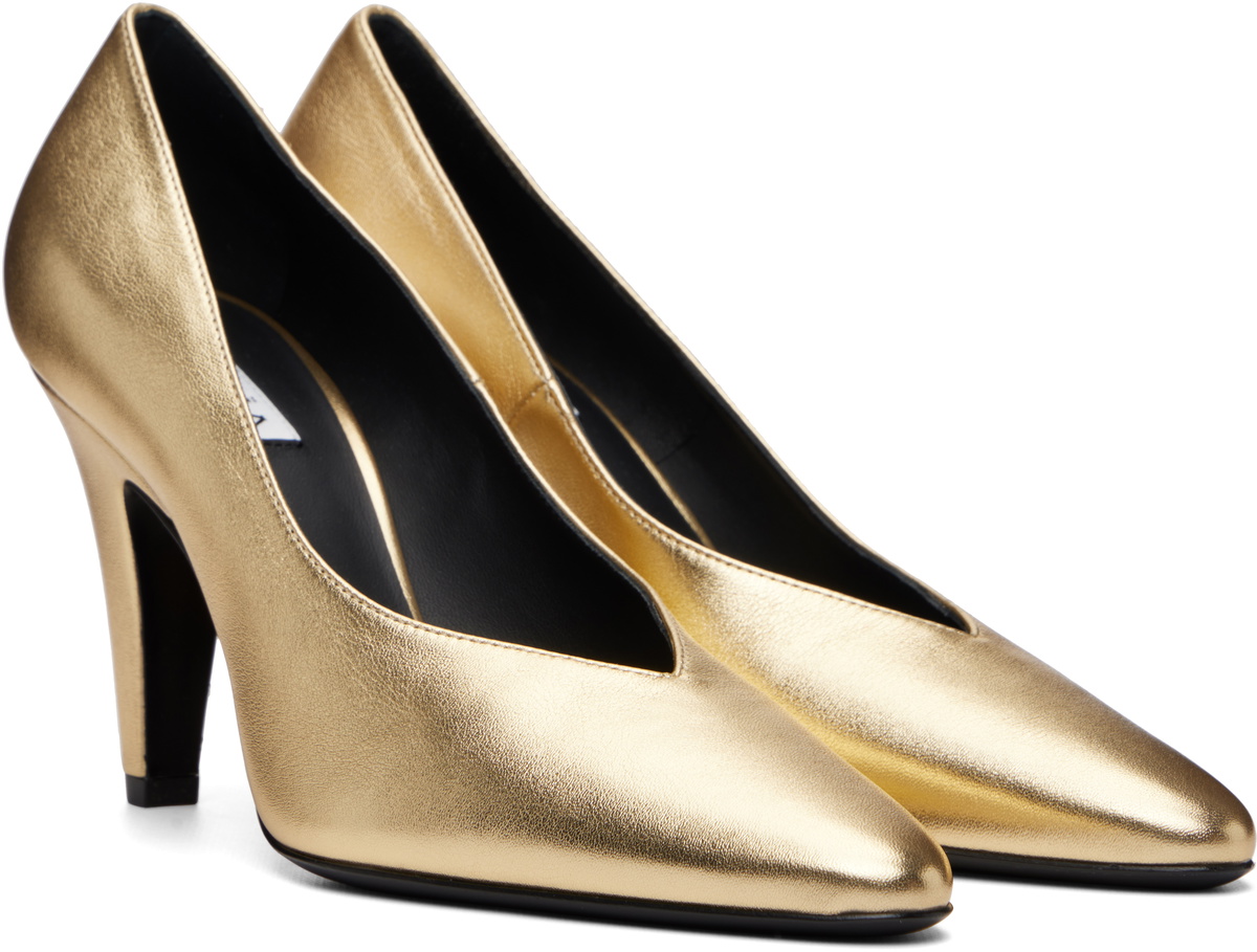 ALAÏA Gold Cone Heels