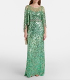 Jenny Packham Ines embellished sequined gown