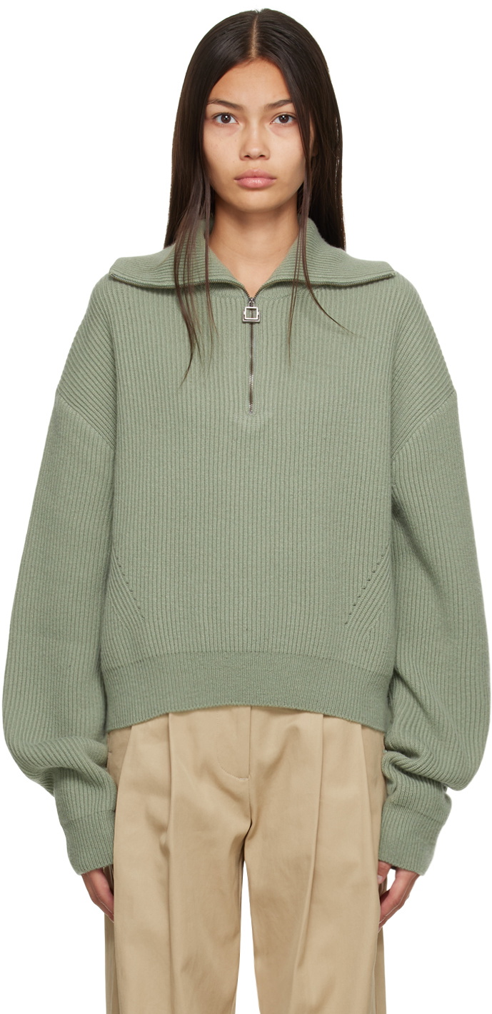 Wooyoungmi Green HalfZip Sweater Wooyoungmi