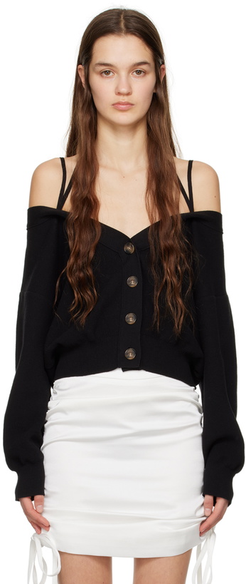 Photo: J KOO Black Strap Cardigan