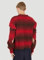 Ombre Panelled Sweater in Red