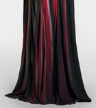 Loewe Tartan pleated crêpe jersey gown