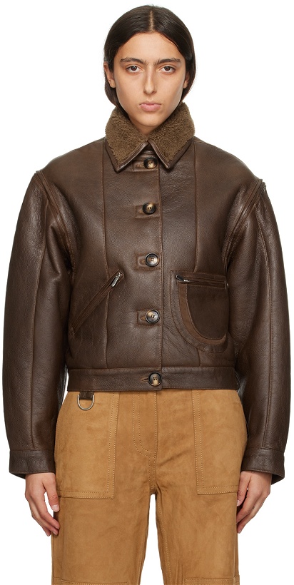 Photo: Saks Potts Brown Maiken Leather Jacket