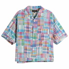 Beams Plus Men's Patchwork Madras Cabana Shirt in Pink