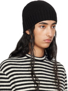 Jil Sander Black Irregular Texture Wool Beanie