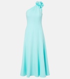 Roland Mouret Floral-appliqué one-shoulder cocktail dress