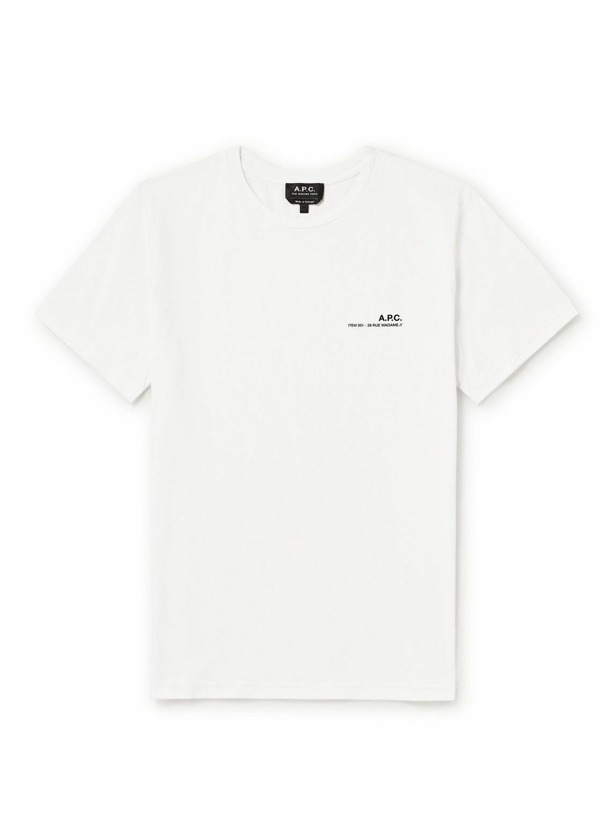 Photo: A.P.C. - Logo-Print Cotton-Jersey T-Shirt - White