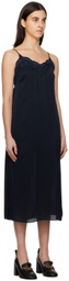 See by Chloé Navy Embroidered Midi Dress