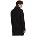 Herno Black Diagonal Wool Coat