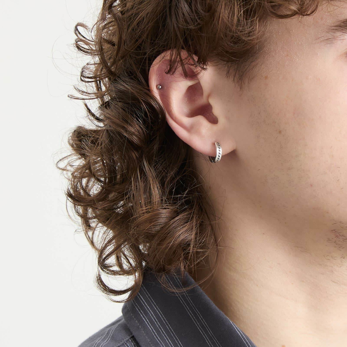 TwoJeys Men's Icon Link Earrings in Sterling Silver 