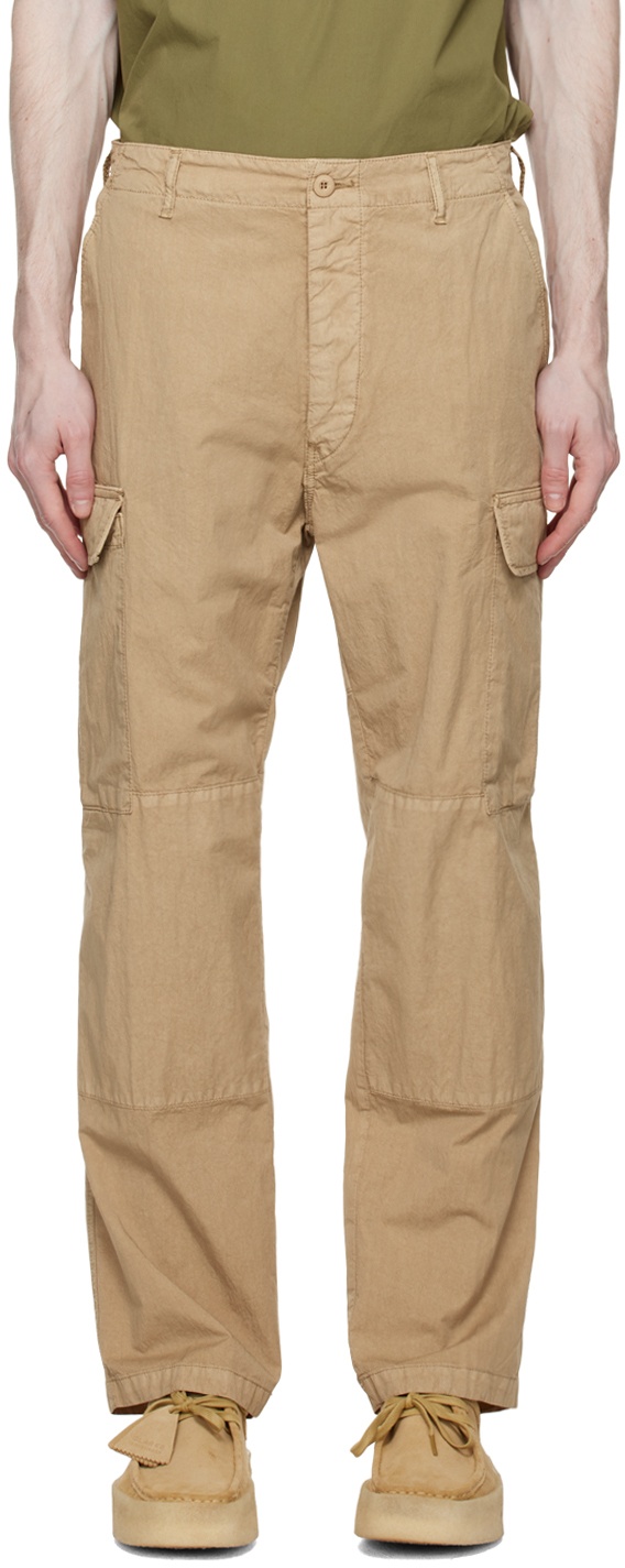 Photo: PRESIDENT's Tan Embroidered Cargo Pants