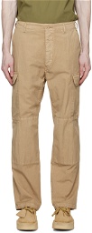 PRESIDENT's Tan Embroidered Cargo Pants