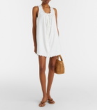 Frame Scalloped cotton poplin shirt dress