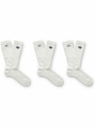 adidas Consortium - Noah Logo-Embroidered Ribbed Cotton-Blend Socks - White