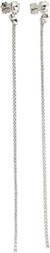 Jil Sander Silver Crystal Chain Drop Earrings