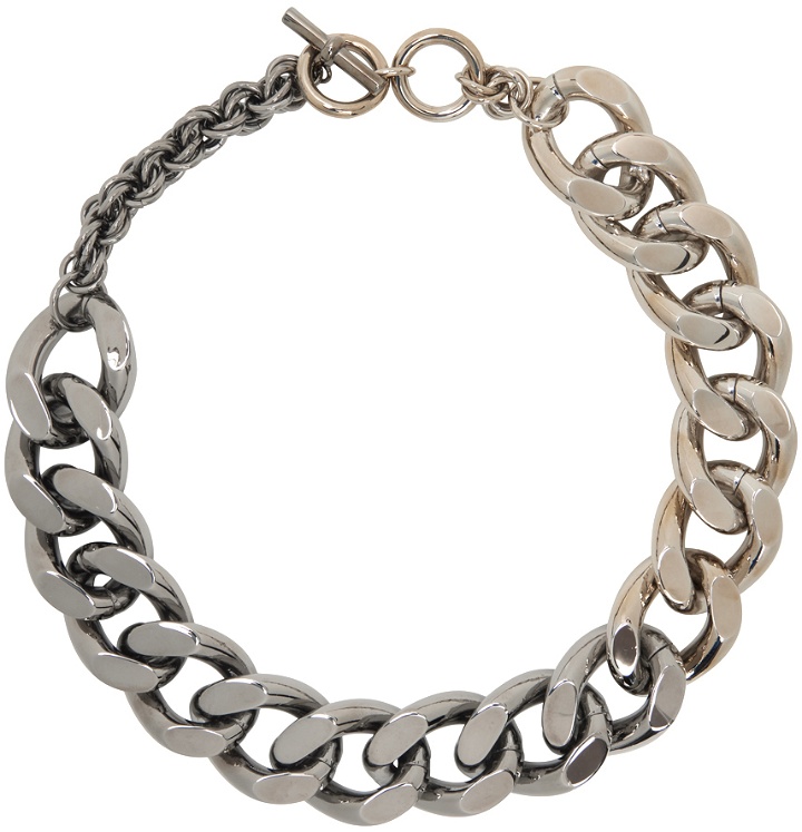 Photo: JW Anderson Silver & Gunmetal Oversized Chain Necklace