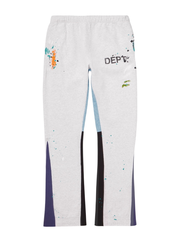 Photo: Gallery Dept. - Logo-Print Paint-Splattered Cotton-Jersey Sweatpants - Gray