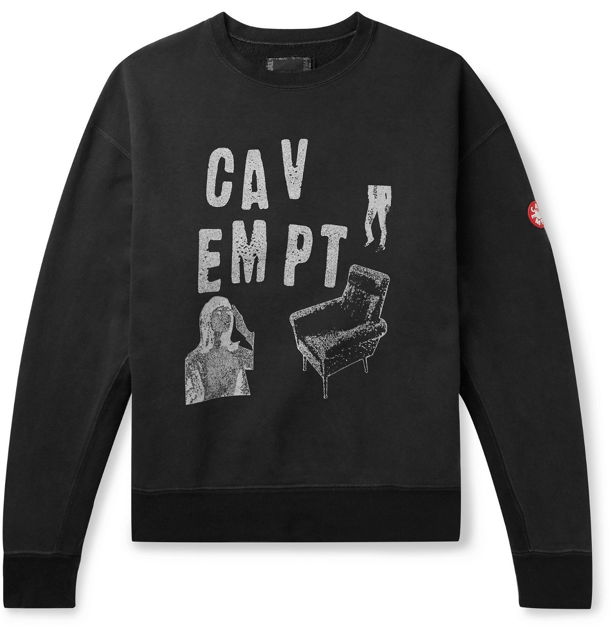 Photo: Cav Empt - Logo-Appliquéd Printed Loopback Cotton-Jersey Sweatshirt - Black